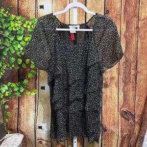 Fred David Chiffon Ruffle Blouse Size 1X